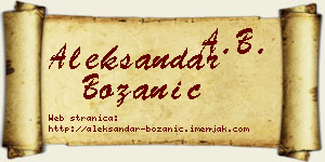 Aleksandar Božanić vizit kartica